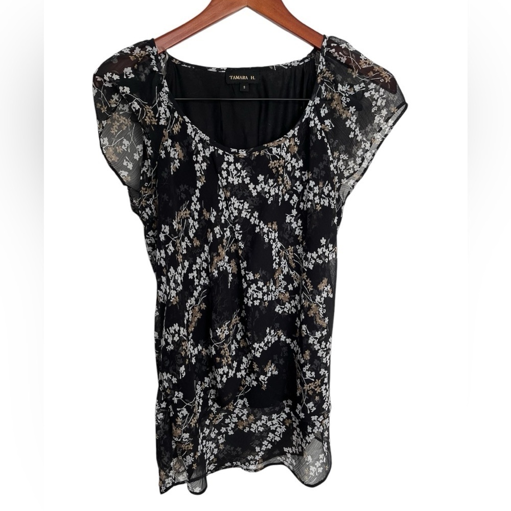 FREE with any purchase Tamara H. Black Floral Blouse size small